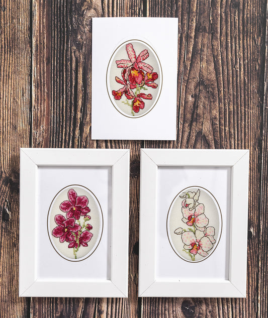 Broderikit Orkideer – 3pack kort